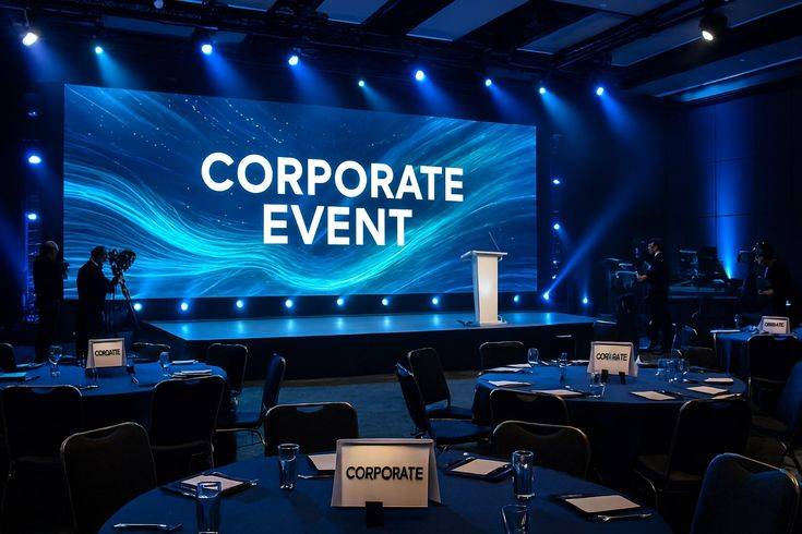 best corporate events Kolkata stage setup