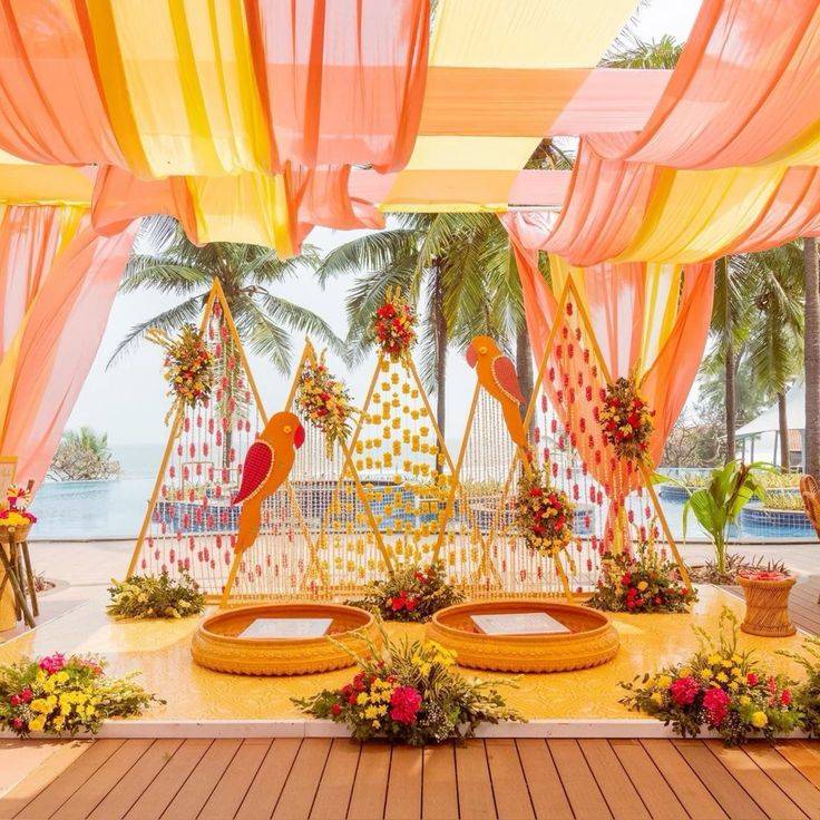 premium haldi setup by Oikar Events
