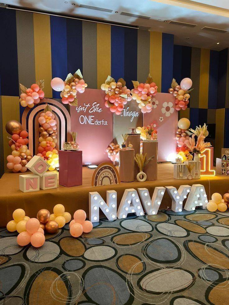customized birthday celebration setup