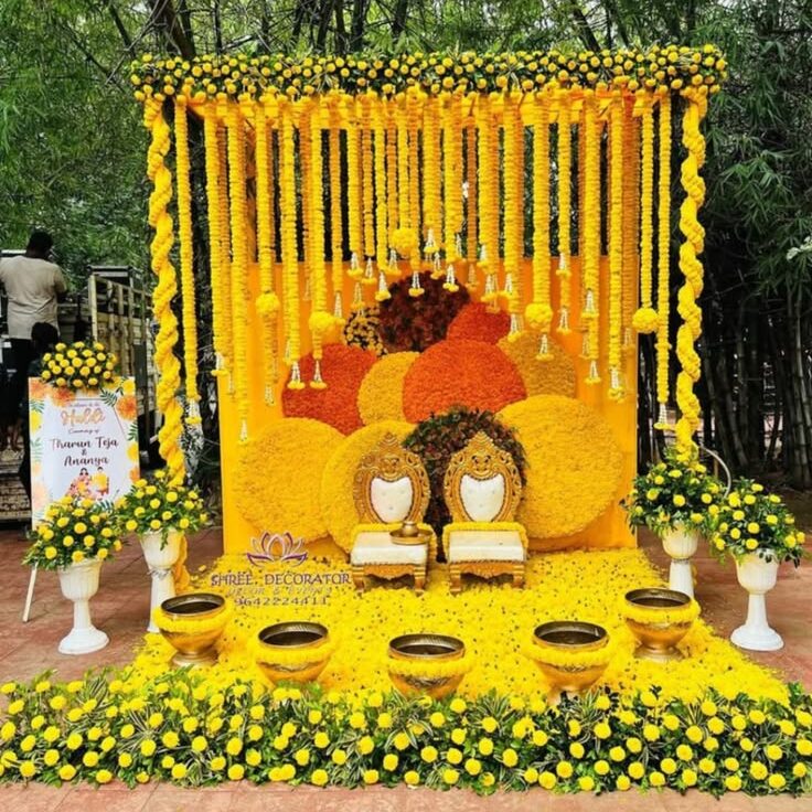 Floral Haldi Decoration